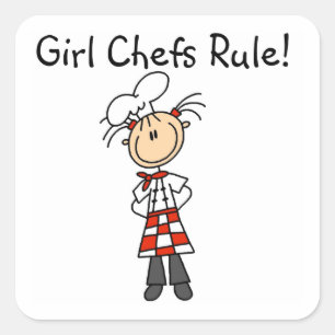 Sticker Carré Règle de chefs de fille