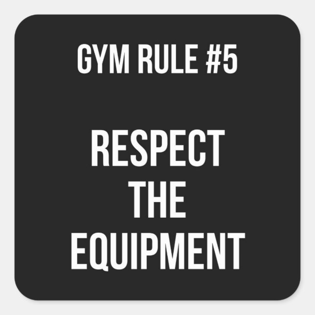 Sticker Carré Règle De Gym #5 - Respect De L'Équipement - Exerci (Devant)