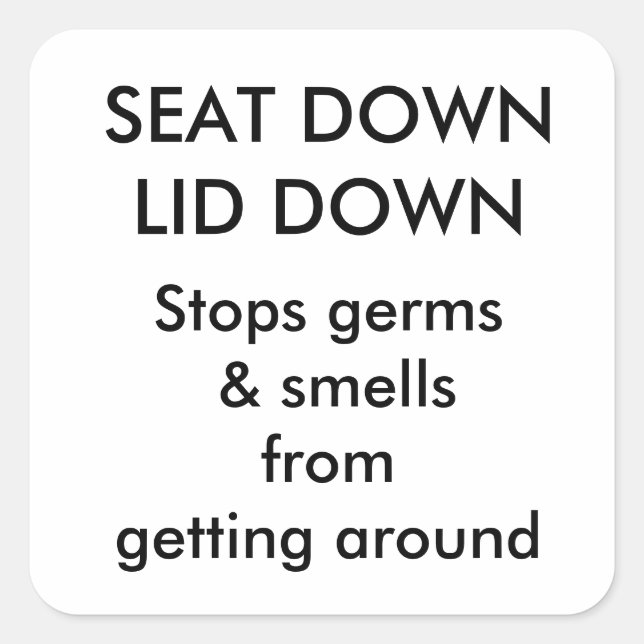 Sticker Carré Règles relatives aux sièges de toilettes (Devant)