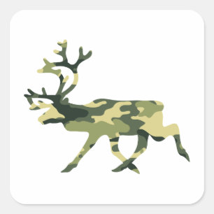 Sticker Carré Reindeer / Caribou Woodland Camouflage / Camo