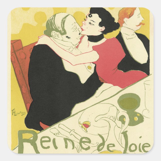 Sticker Carré Reine de Joie (Reine du Plaisir) Toulouse Lautrec (Devant)