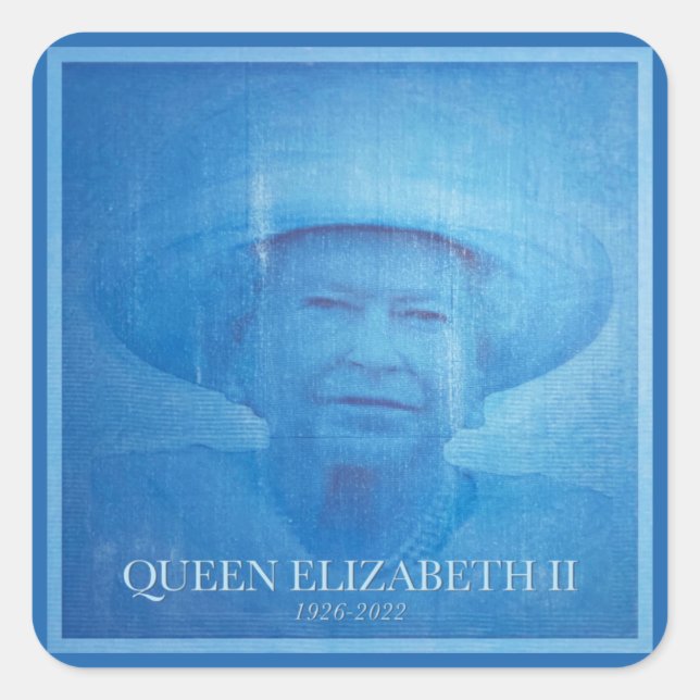 Sticker Carré Reine Elizabeth II 1926-2022 (Devant)