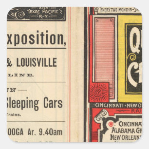 Sticker Carré Reine et itinéraire en croissant