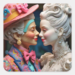 Sticker Carré Reine et princesse