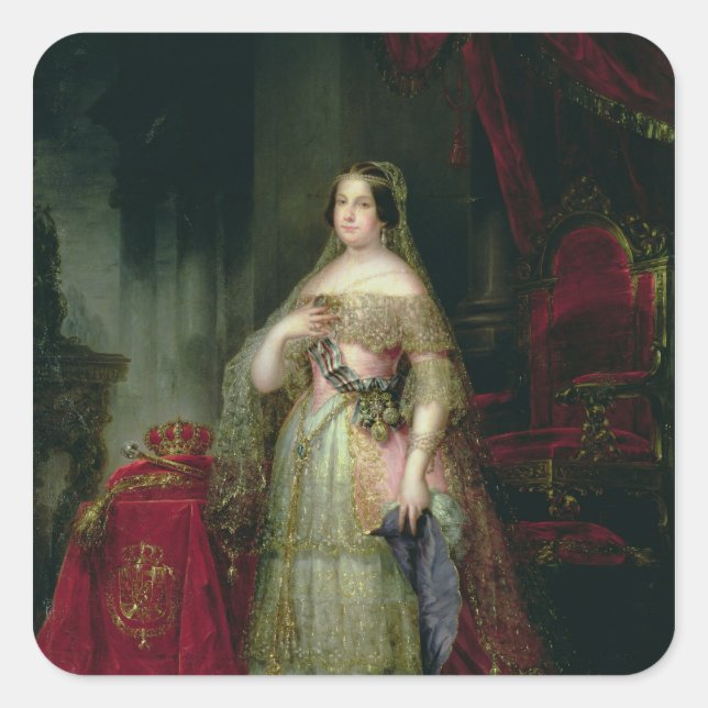 Sticker Carré Reine Isabelle II d'Espagne (Devant)