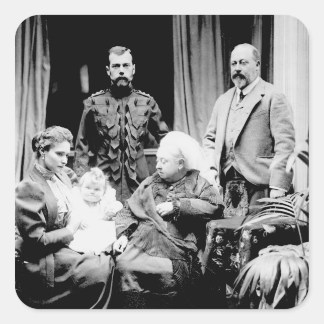 Sticker Carré Reine Victoria, tsar Nicholas II (Devant)