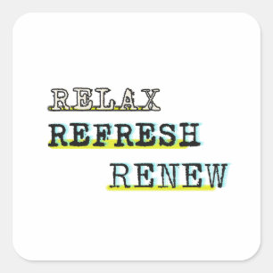 Sticker Carré Relax Refresh Refresh Cote Le lavabo Découvre La S
