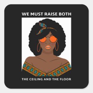 Sticker Carré Relever le plafond BLM Droits des femmes
