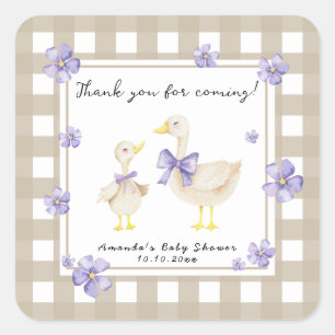 Sticker Carré Remerciement pour Baby Shower Watercolor Silly Goo