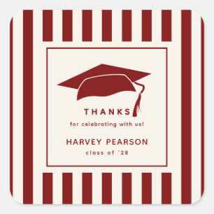Sticker Carré Remerciements pour une fête de fin d'études person
