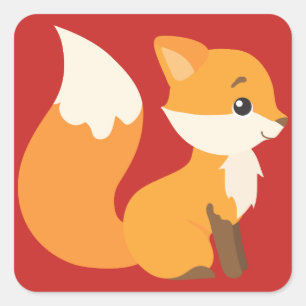 Sticker Carré Renard charmant