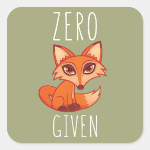 Sticker Carré Renard zéro donné