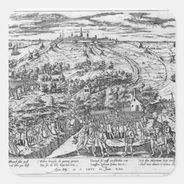 Sticker Carré Rencontre des protestants en plein air autour d'An (Devant)