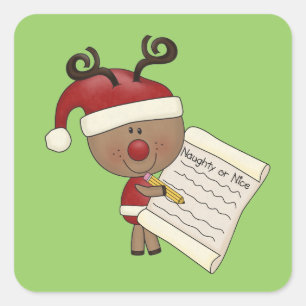 Sticker Carré Renne de Rudy vilain ou NIC