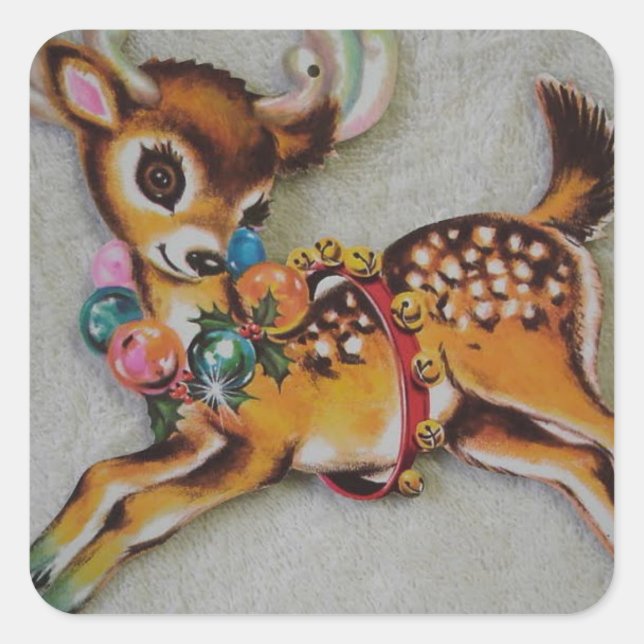 Sticker Carré Rennes de Noël 1950 (Devant)