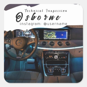 Sticker Carré Réparation technique des voitures de contrôle