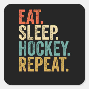 Sticker Carré Répéter le hockey du sommeil