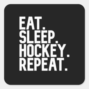 Sticker Carré Répéter le hockey du sommeil