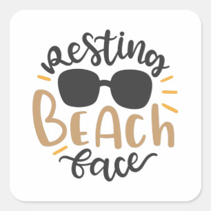 Sticker Carré Repos Beach Face