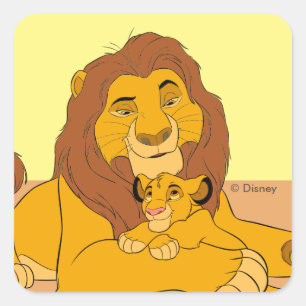 Sticker Carré Repose de Mufasa et Simba