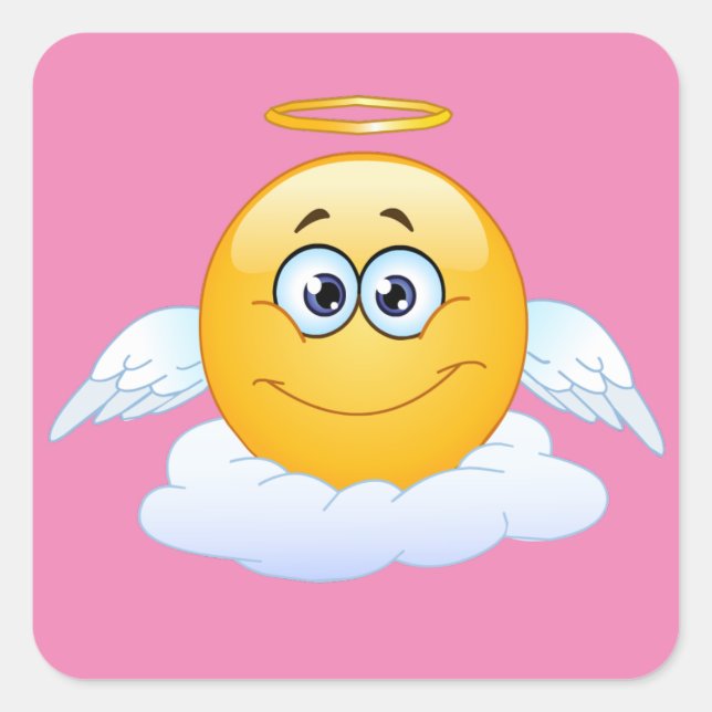 Sticker Carré Repose en paix Ciel Personnaliser Emoji Angel (Devant)