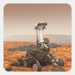 Sticker Carré Représentation artistique de Mars Rover