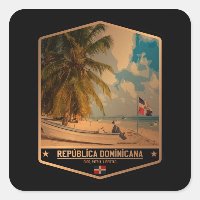 Sticker Carré République dominicaine (Devant)