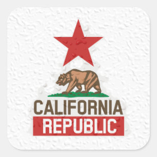 Sticker Carré République humide de la Californie