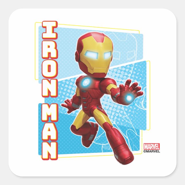 Sticker Carré Repulseur de fer homme Gauntlet (Devant)
