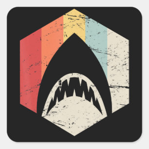 Sticker Carré Requin des Grands Lacs Gratuit non salé Cadeau du 