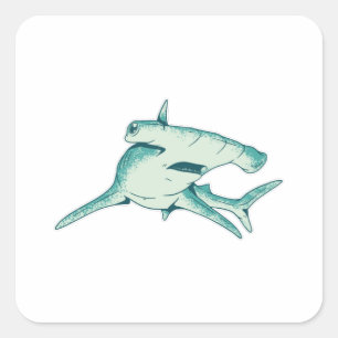 Sticker Carré requin marteau