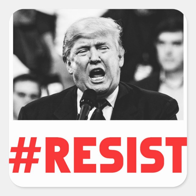STICKER CARRÉ RÉSISTER À TRUMP (Devant)