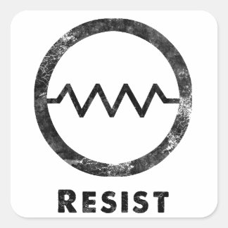 Sticker Carré "Résister" avec le texte