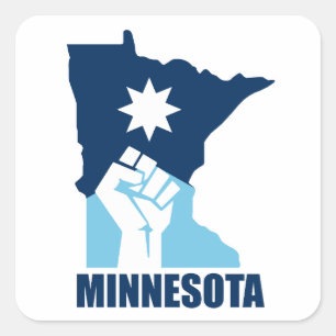 Sticker Carré Résister Poing Levant Minnesota