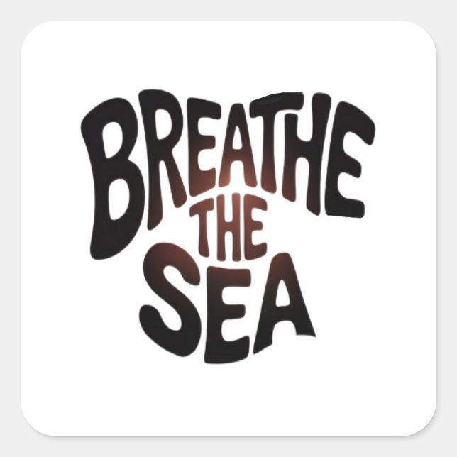 Sticker Carré Respire la mer (Devant)