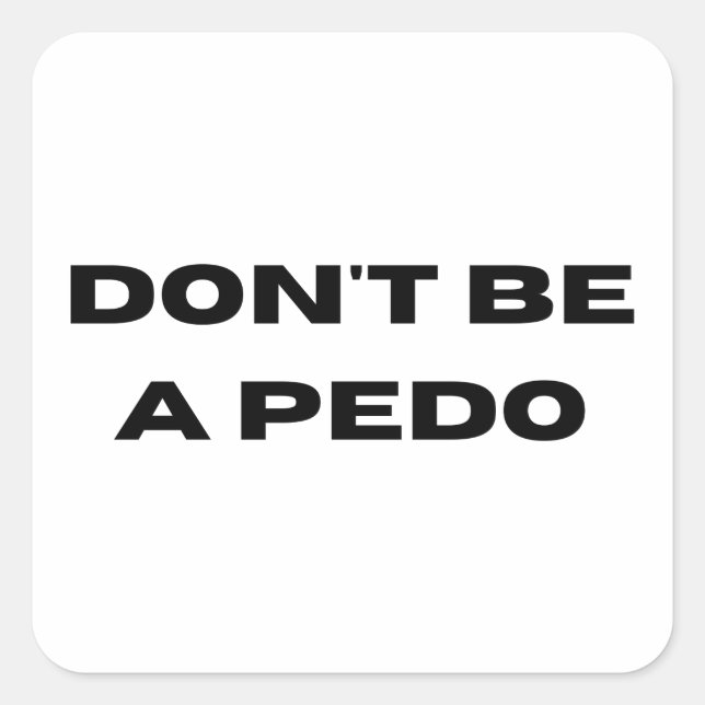 Sticker Carré Responsabilité Sociale Contre Les Enfants Pédophil (Devant)