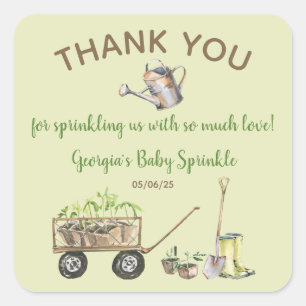 Sticker Carré Ressort légumes jardin arrosage Can Baby Sprinkle
