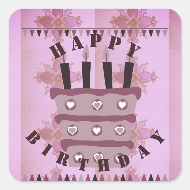 Sticker Carré Restez Béni Puissiez-Vous Avoir Beaucoup Plus Joye (Devant)