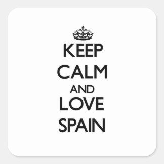 Sticker Carré Restez calme et amoureux Espagne