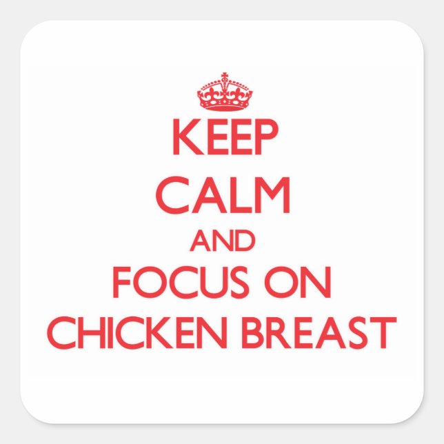 Sticker Carré Restez calme et concentrez-vous sur le sein de pou (Devant)