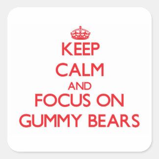 Sticker Carré Restez calme et concentrez-vous sur les ours gomme