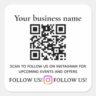 Sticker Carré Restez connecté Code QR Suivre sur Instagram