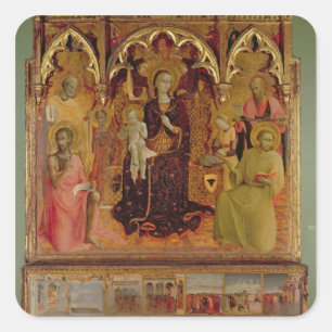 Sticker Carré Retable de Madonna de la neige, c.1430-32 (