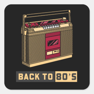 Sticker Carré Retour À La Musique Des Années 80