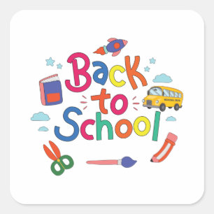 Sticker Carré Retour à l'école