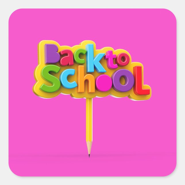 Sticker Carré Retour À L'École (Colorful Letters!)