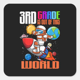 Sticker Carré Retour à l'école 3e année Sortie de cet espace mon