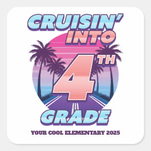 Sticker Carré Retour à l'école en 4e année
