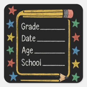 Sticker Carré Retour à l'école    Premier jour d'école