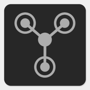 Sticker Carré Retour aux années 80 par Time Travel Machine